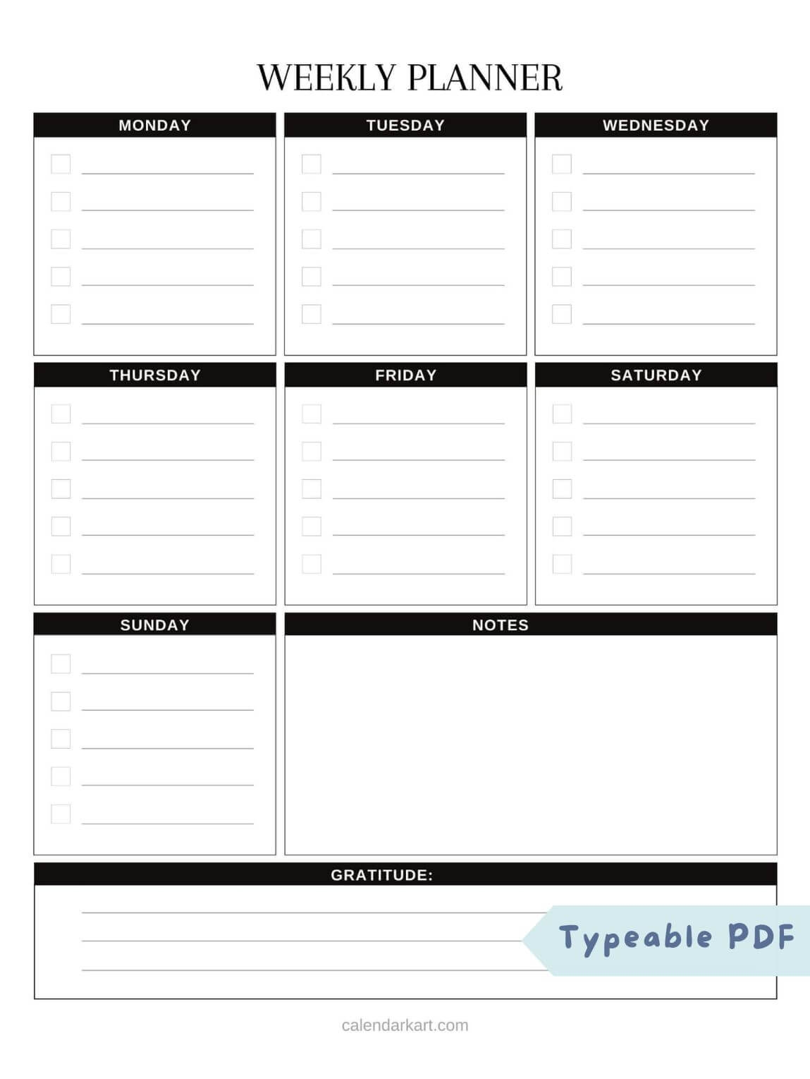 free printable weekly planner 2020