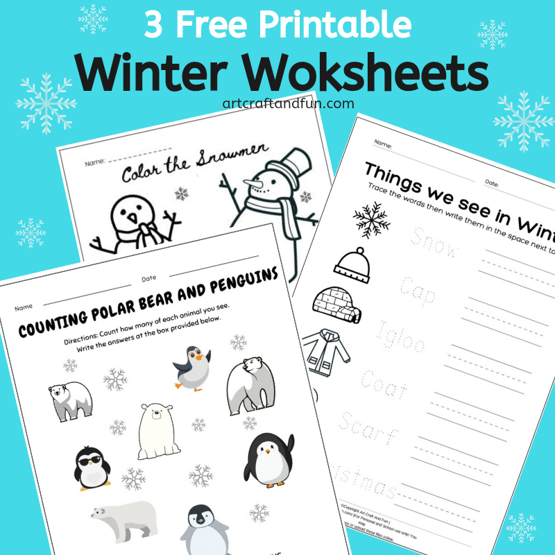 free printable preschool winter worksheets