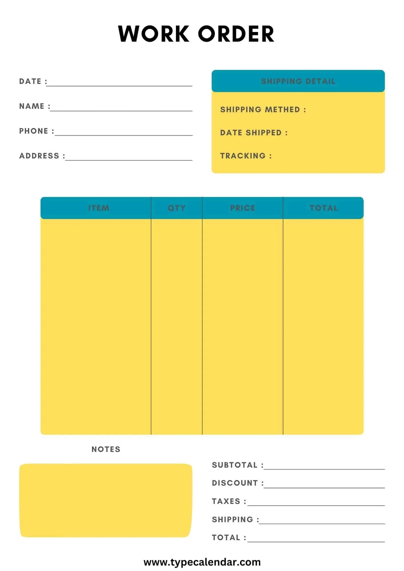 Free Printable Work Order Templates Excel Word PDF For Landscaping Free Printable Work Order Templates Excel Word PDF For Landscaping