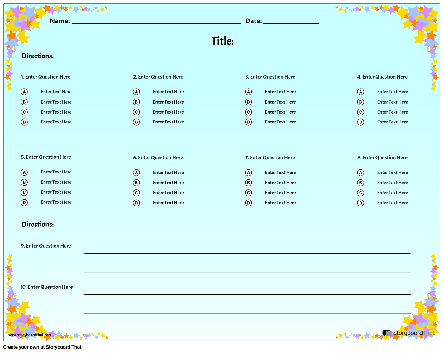 Free Quiz Maker Online Templates For Teachers Tests Worksheets 