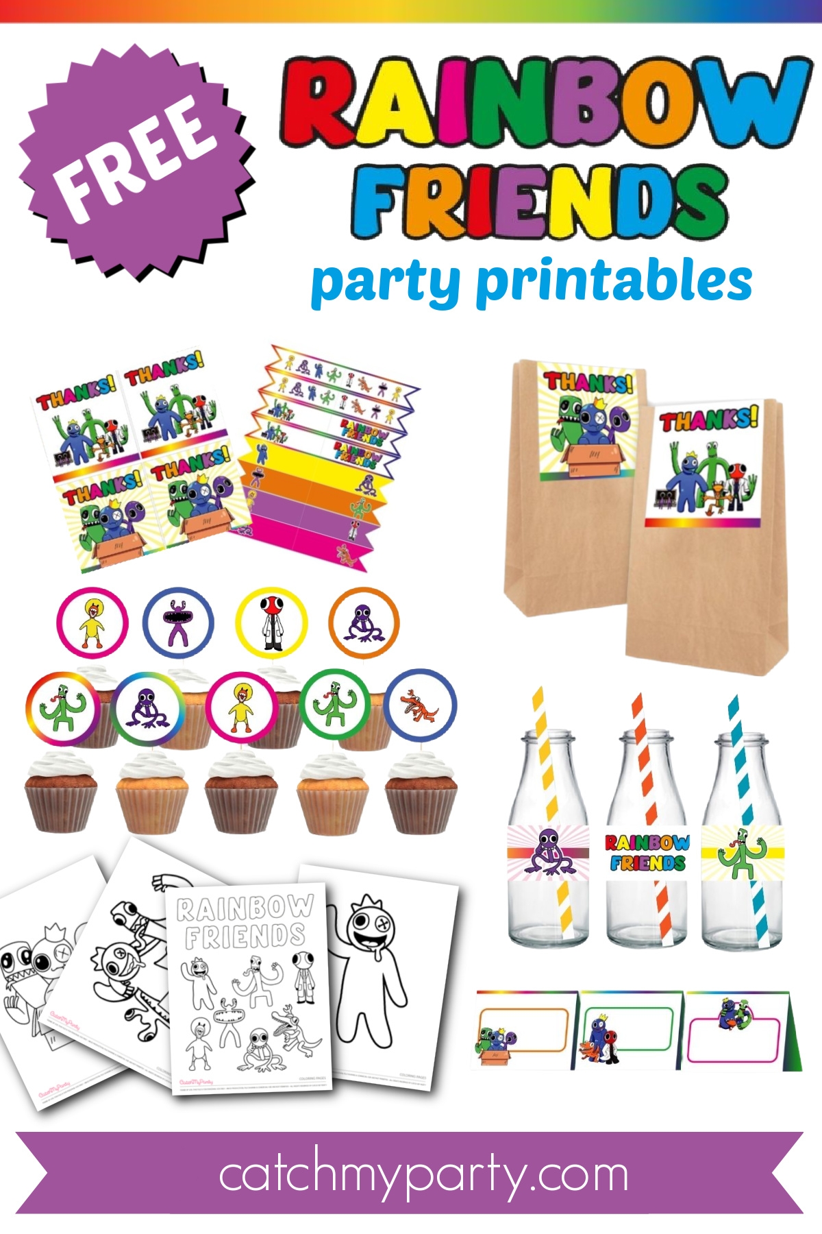 rainbow party free printables