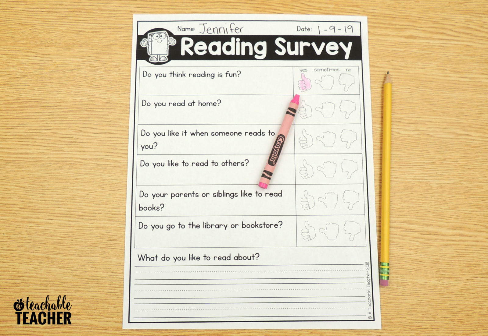 Free Reading Interest Survey For Elementary Students