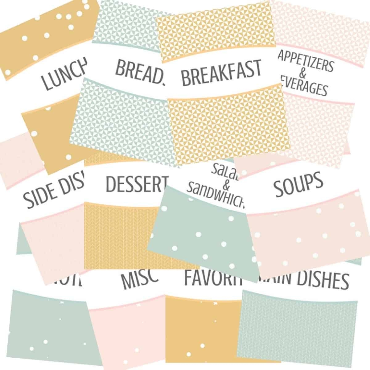 diy recipe binder free printables