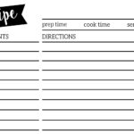Free Recipe Card Template Printable Paper Trail Design Worksheets Library