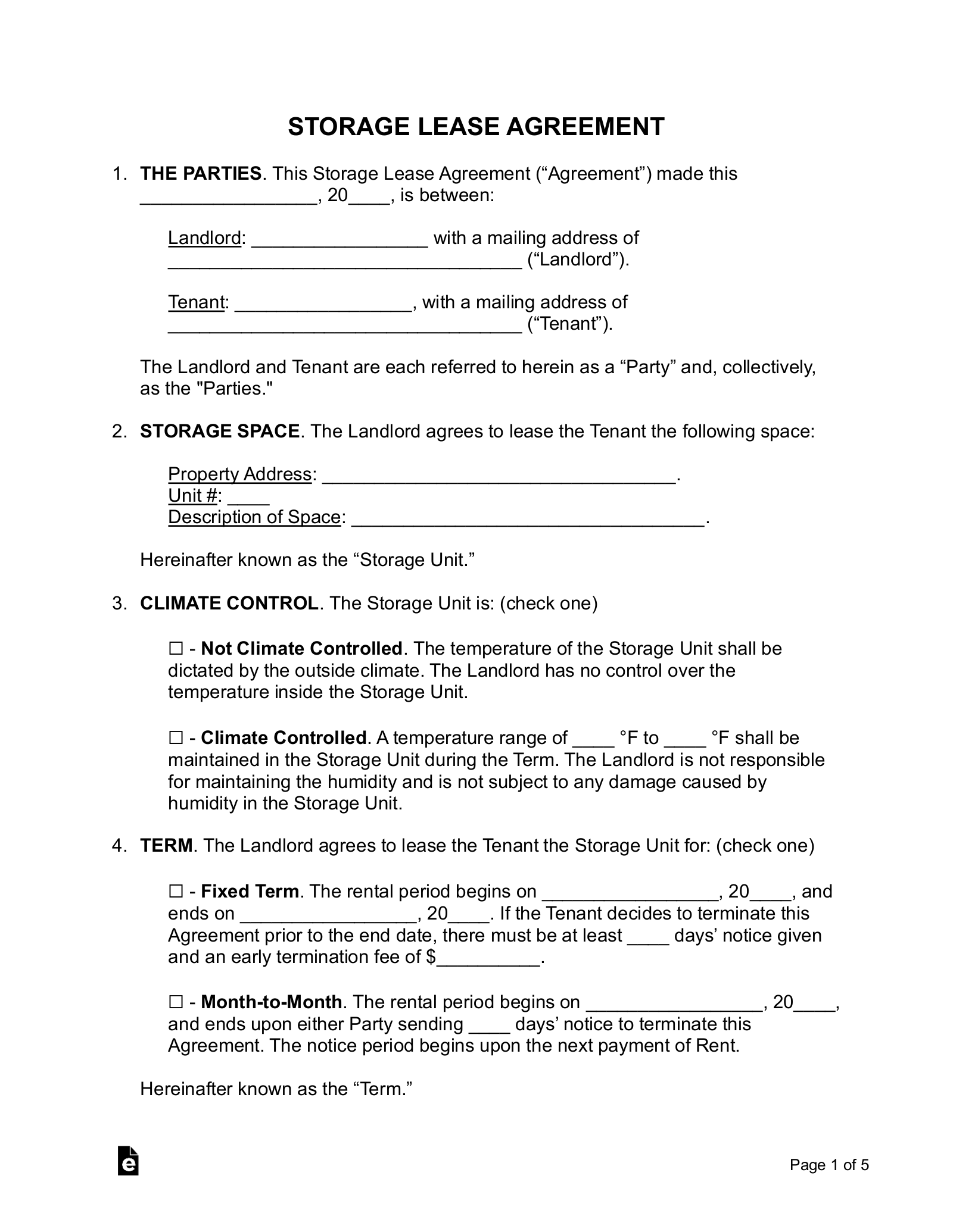 property lease agreement blank printable