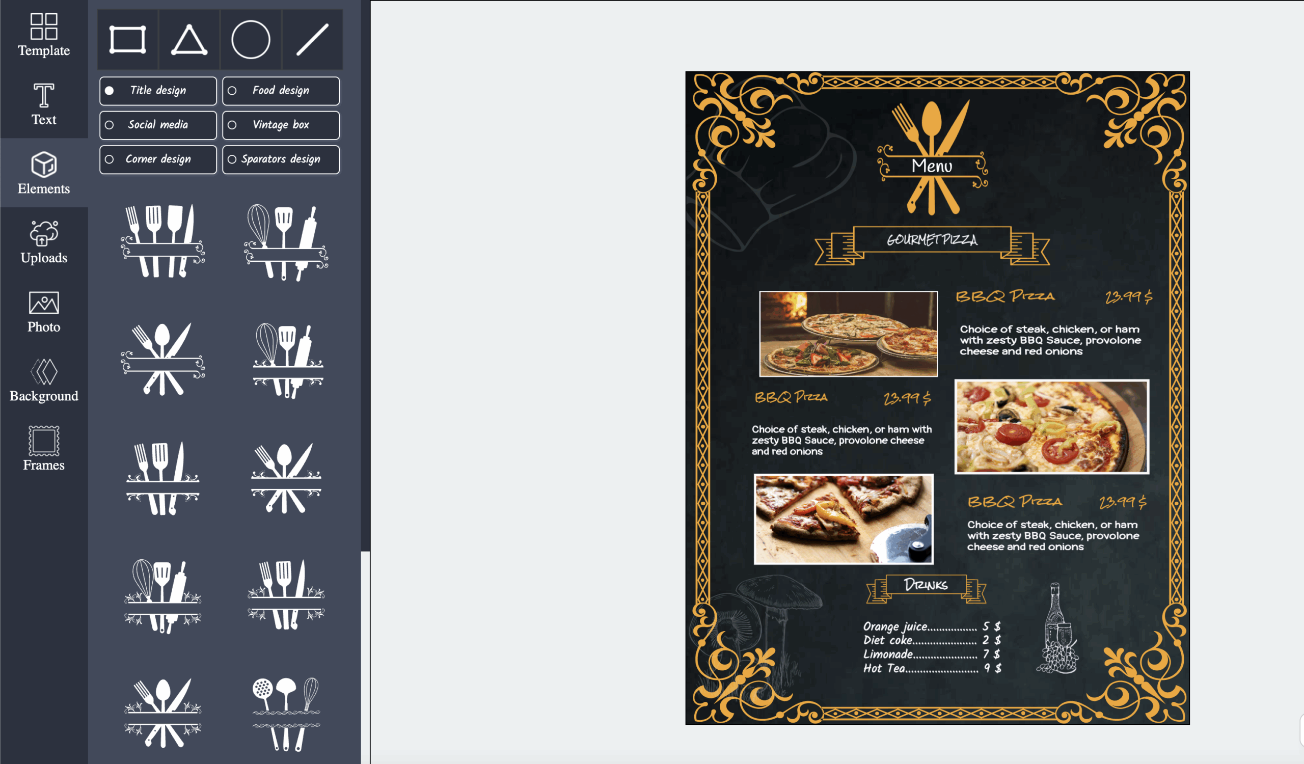 Free Restaurant Menu Maker With Online Templates IMAKEMENU