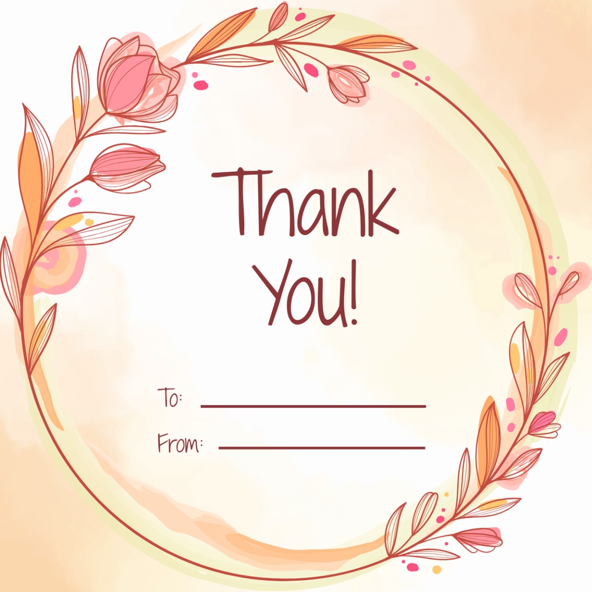Free Round Thank You Tag Template To Edit Online