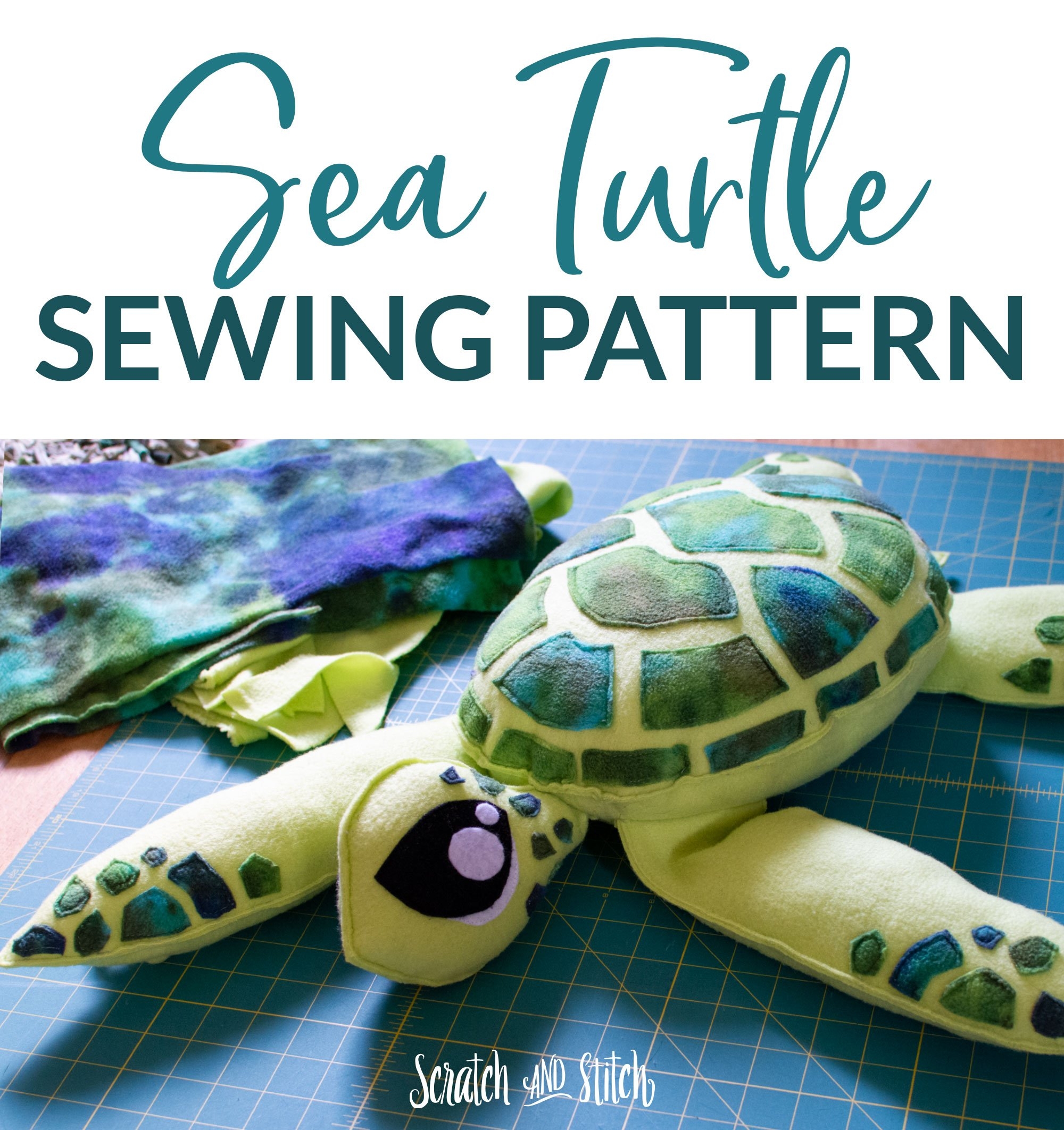 Free Sewing Pattern Stuffed Sea Turtle Scratch And Stitch 