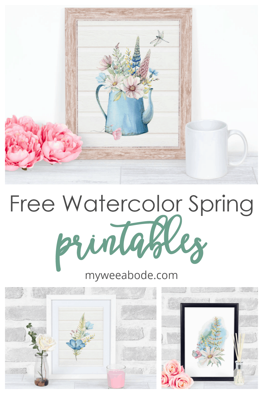 Free Spring Watercolor Wall Art Printables 