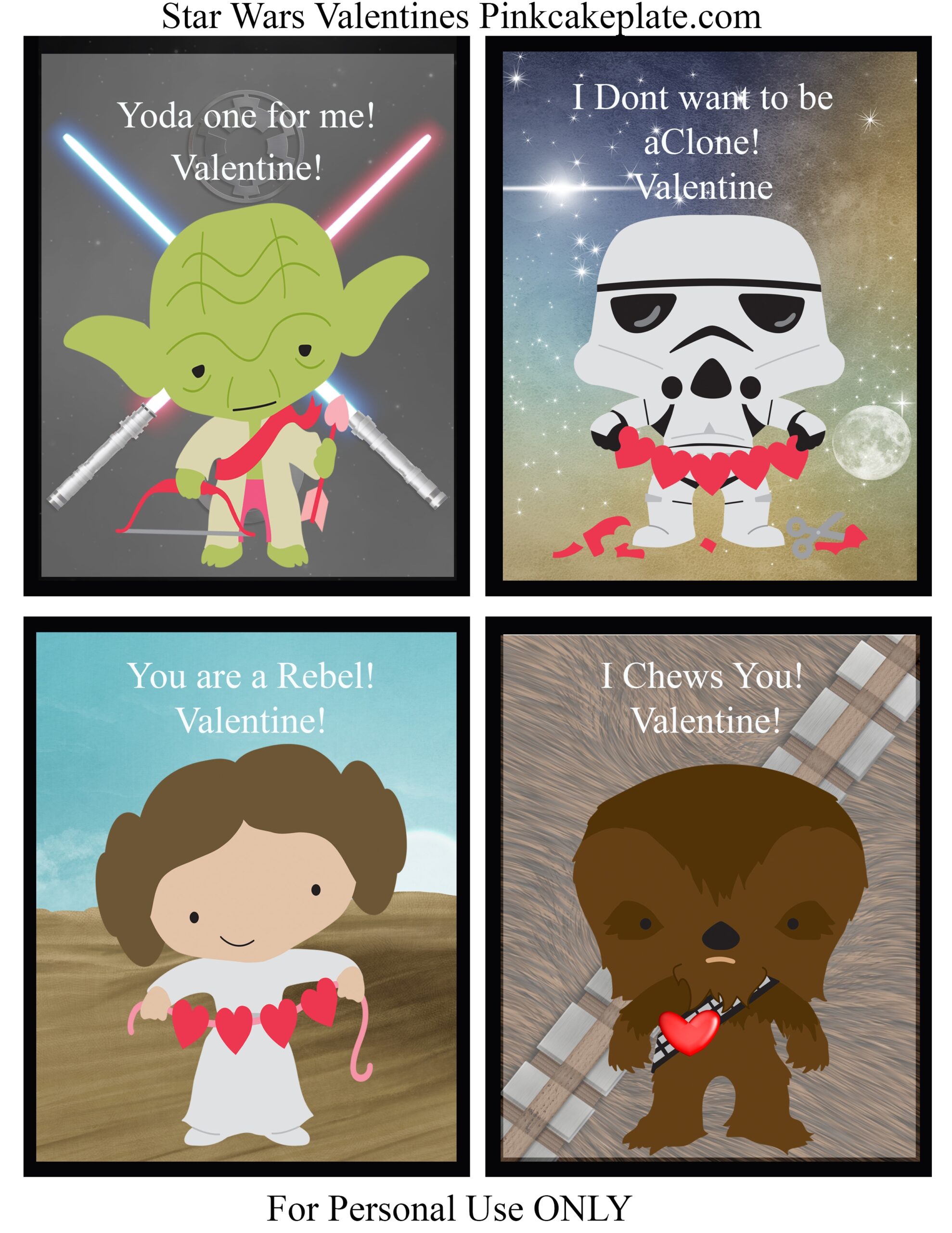 printable star wars valentines