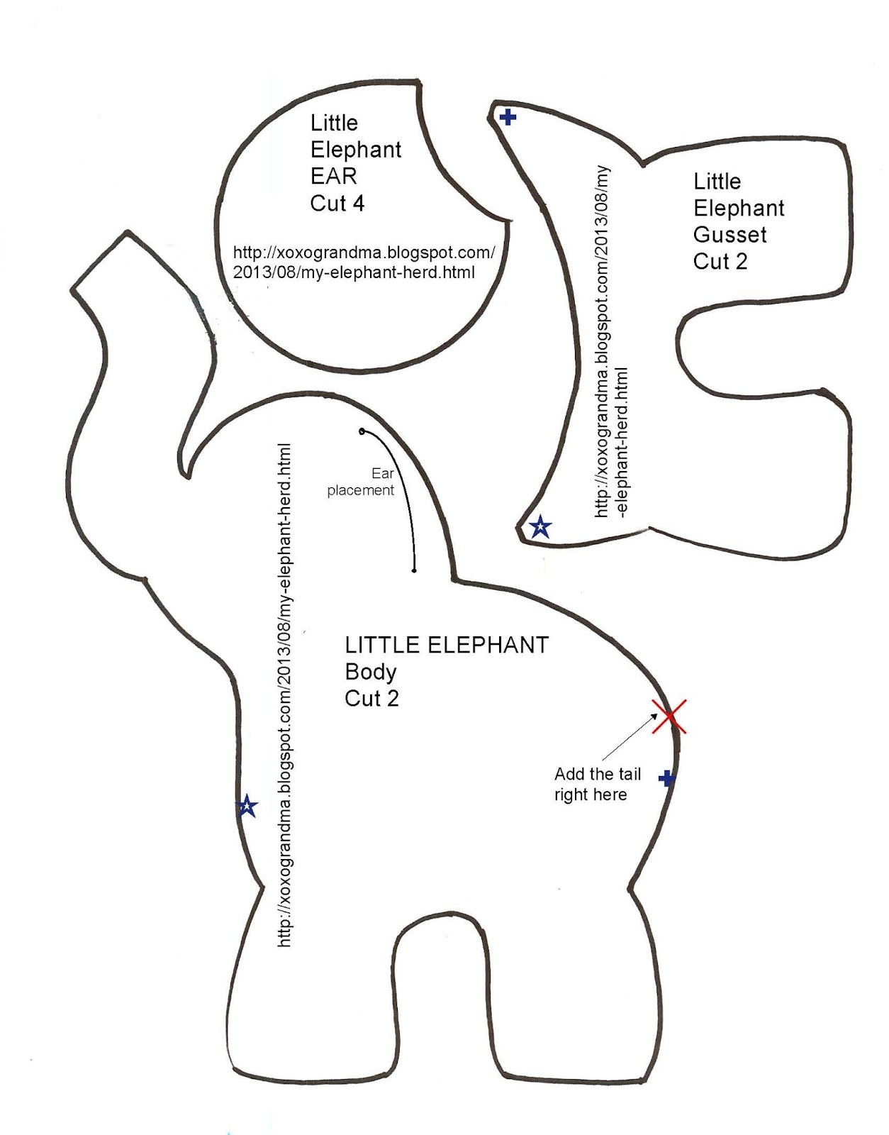 Free Stuffed Elephant Pattern