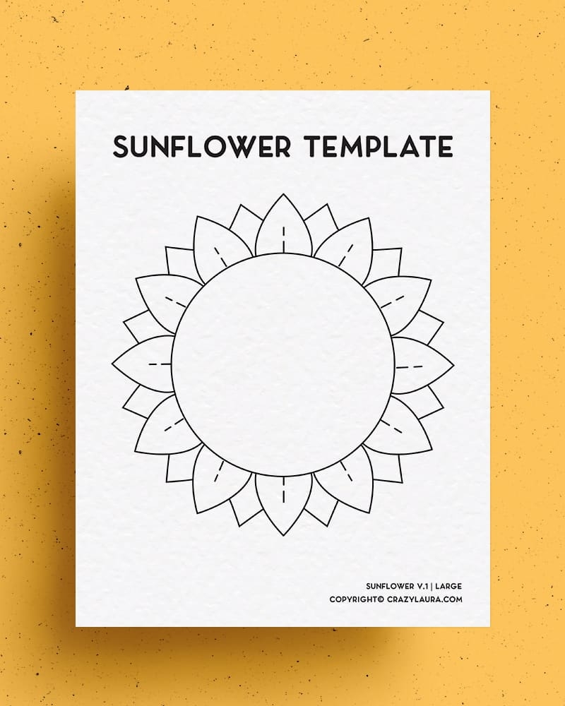 Free Sunflower Template U0026 Stencil Outlines Crazy Laura Free Sunflower Template U0026 Stencil Outlines Crazy Laura