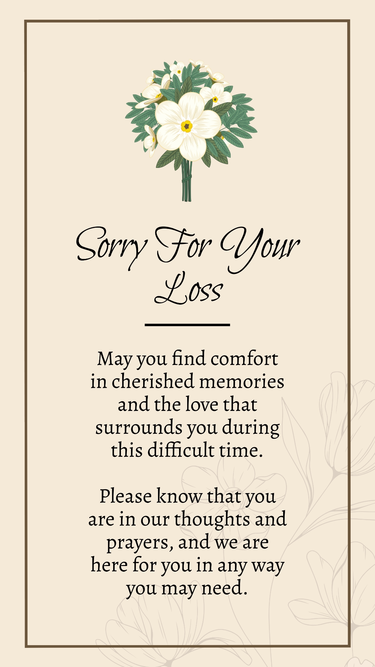 Free Sympathy Card Templates Editable And Printable