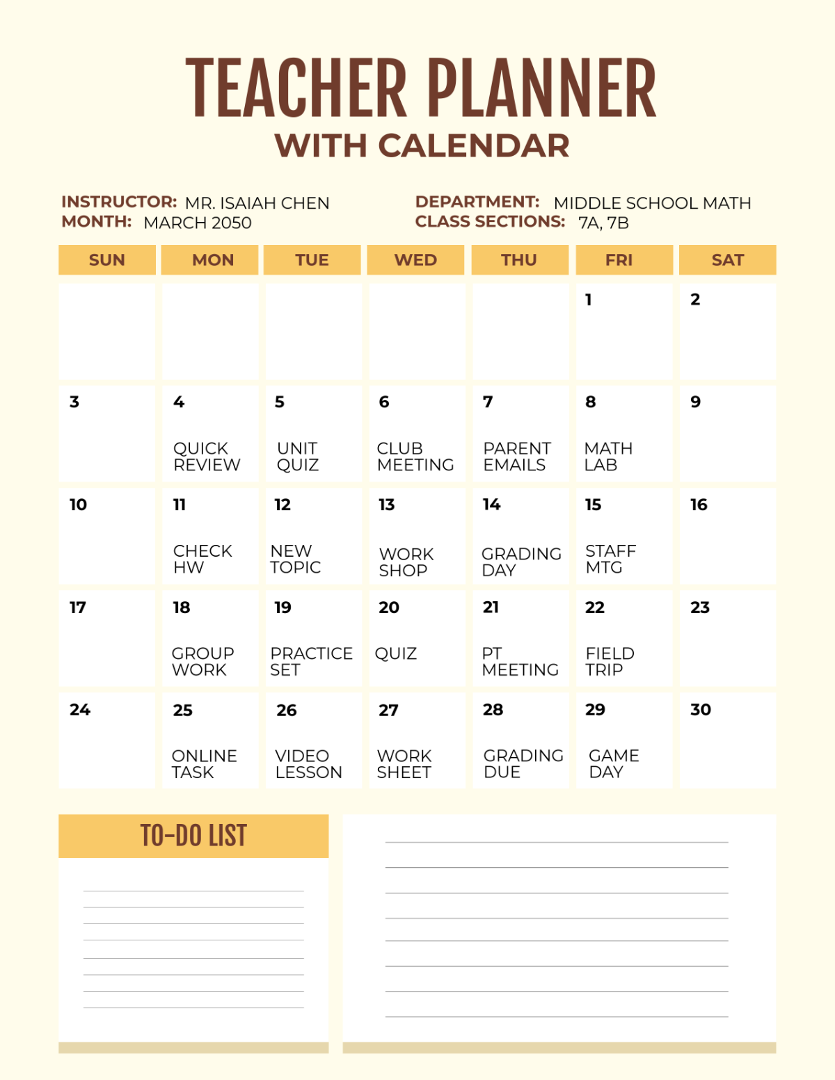 Free Teacher Planner Templates To Customize Online