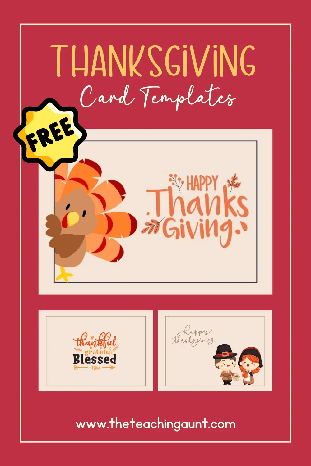 Free Thanksgiving Card Templates The Teaching Aunt Free Thanksgiving Card Templates The Teaching Aunt