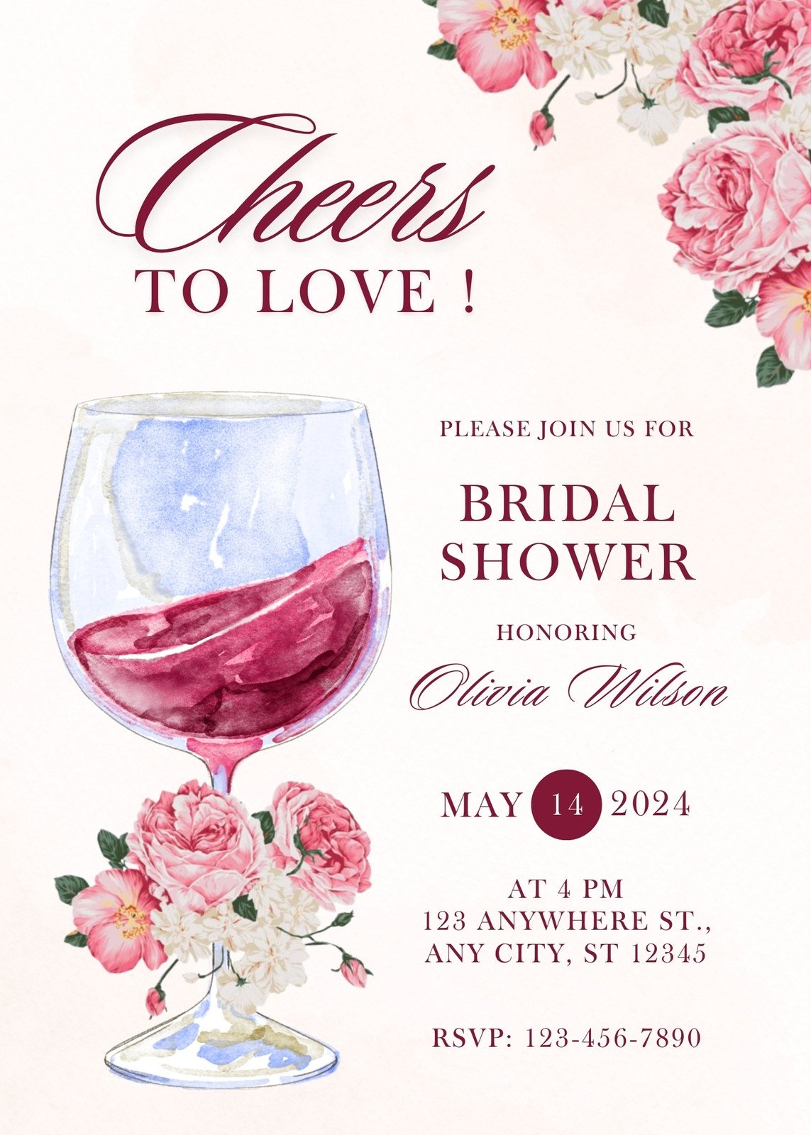 Free To Personalize Bridal Shower Card Templates Canva