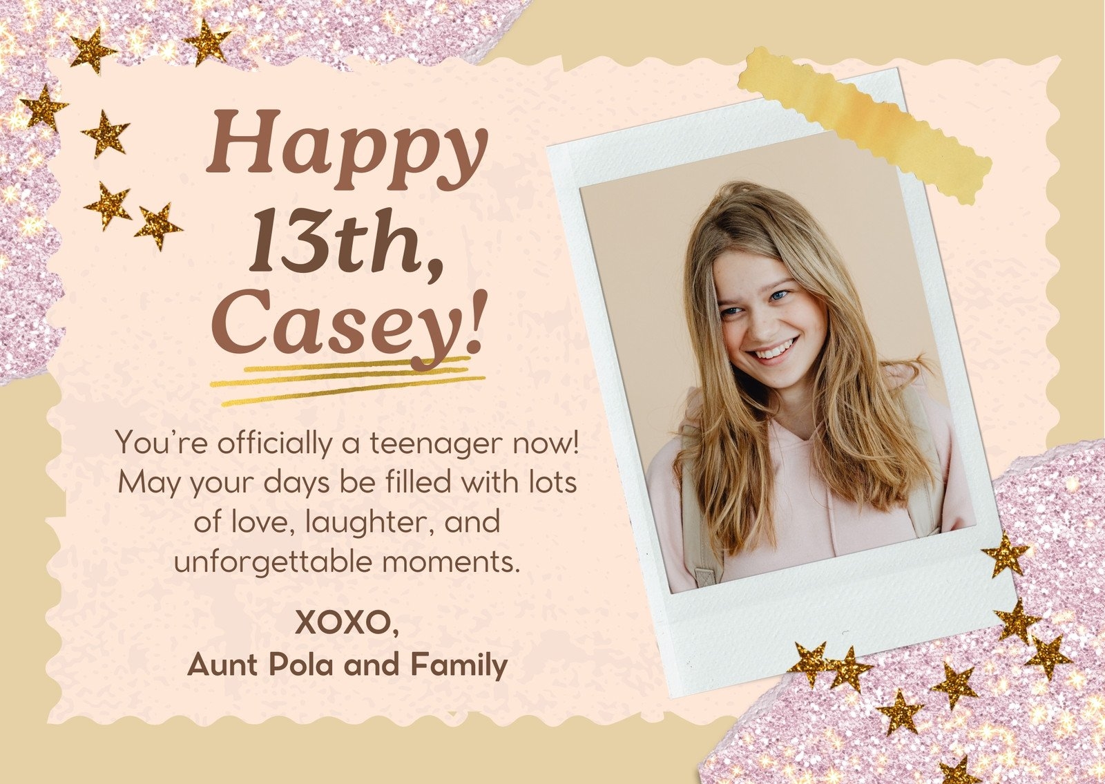 Free To Print And Edit 13th Birthday Card Templates Canva