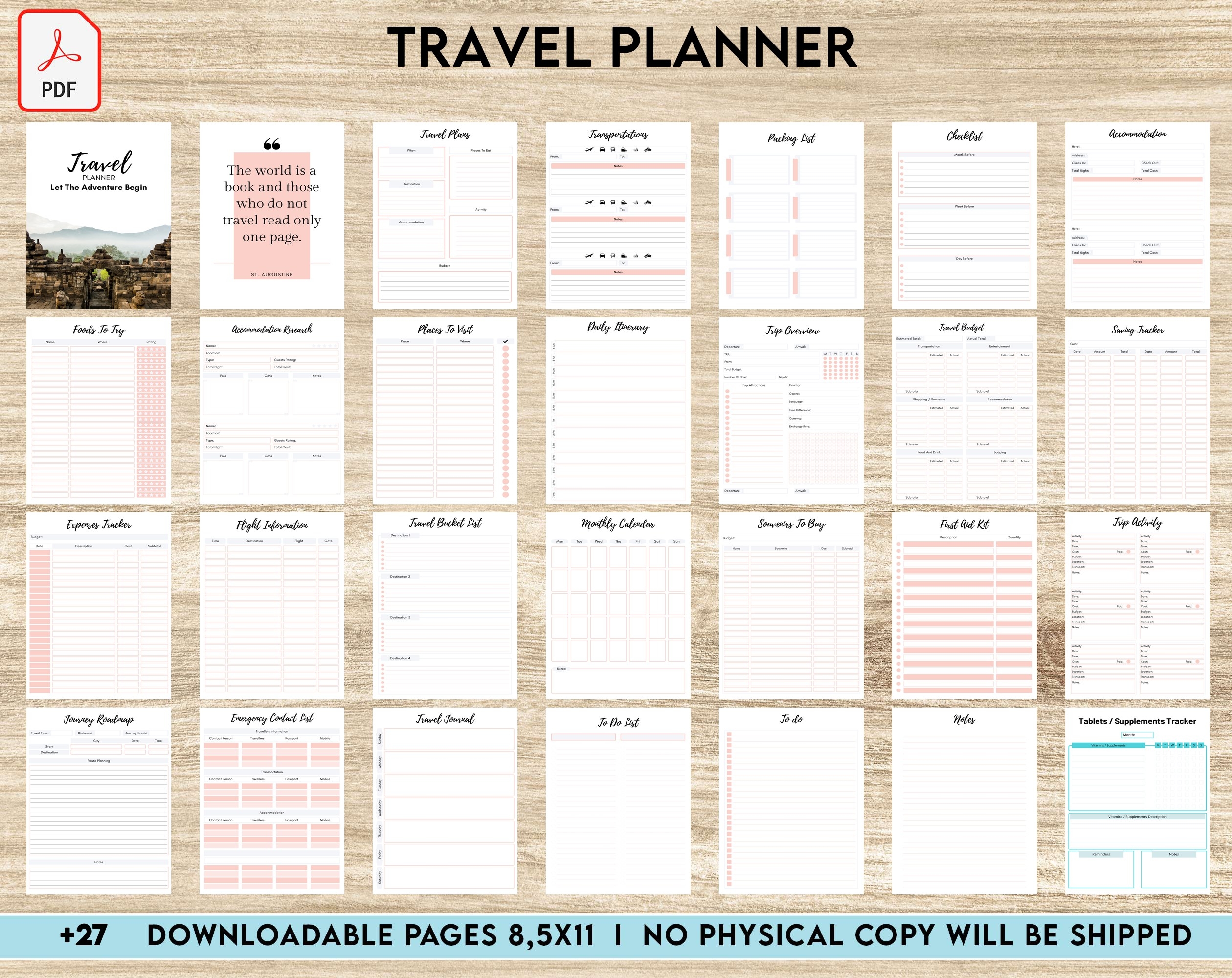 free printable vacation planner