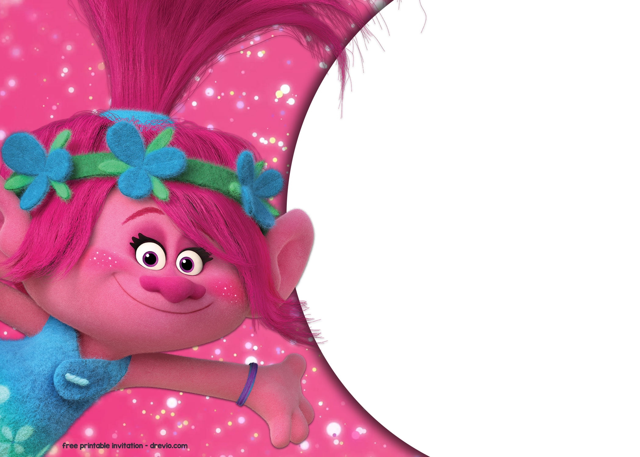 FREE Trolls Birthday Invitations Templates