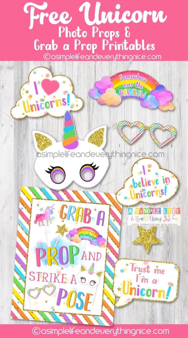 Free Unicorn Photo Props And Grab A Prop Poster Printables A Worksheets Library
