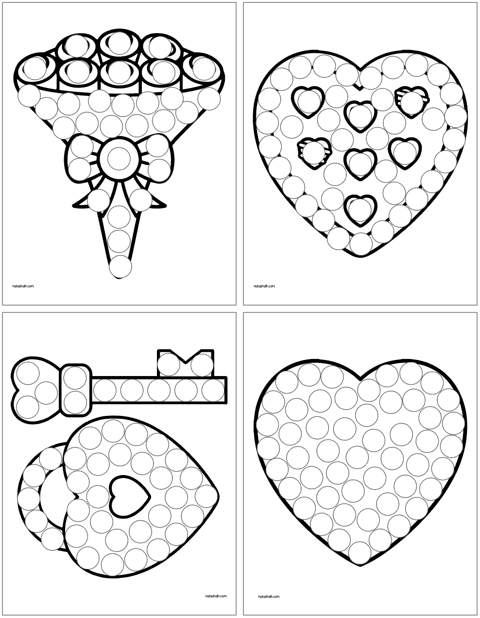 Free Valentine s Day Dot Painting Printables The Artisan Life