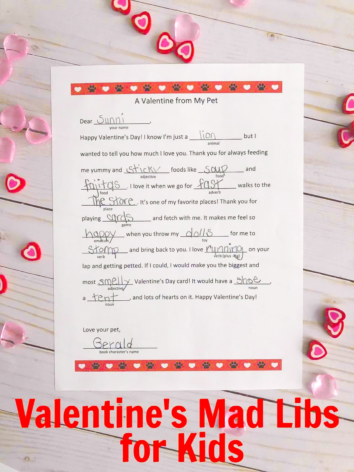 Free Valentine s Day Themed Printable Mad Libs For Kids