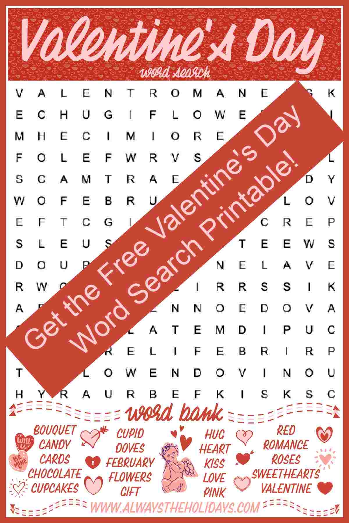 valentine s day word search printable