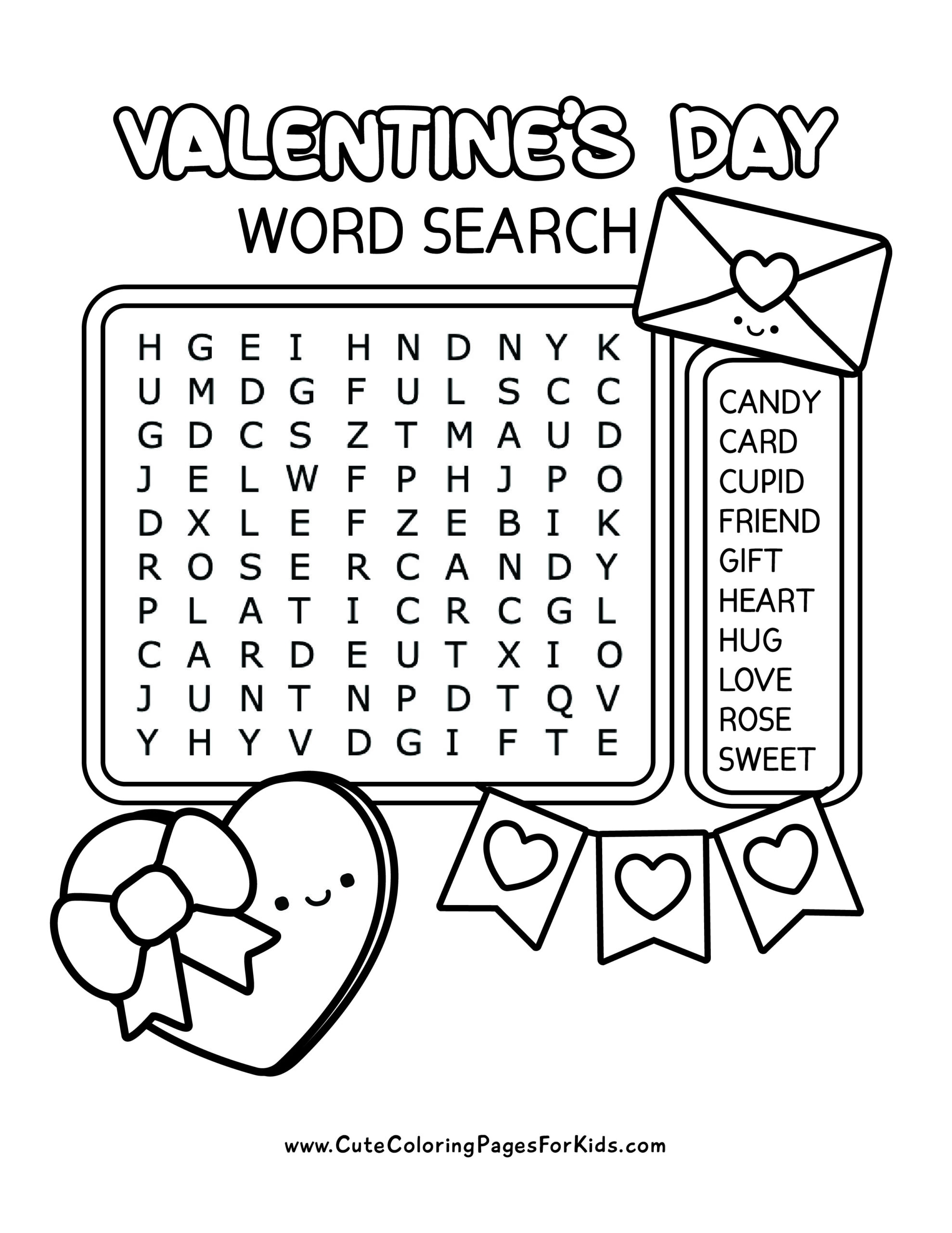 Free Valentines Day Word Search Creativities Galore Worksheets Library