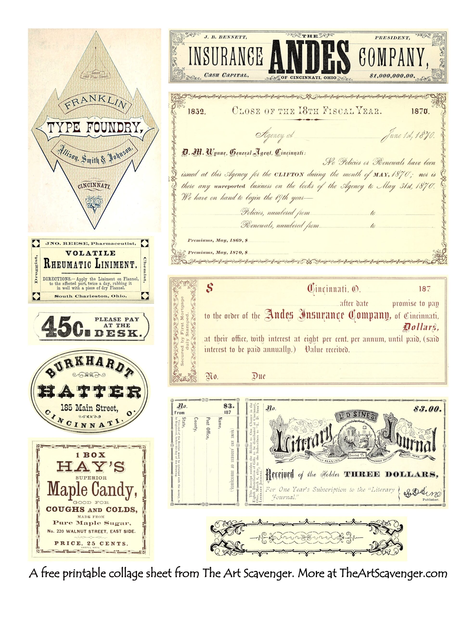 Free Vintage Ephemera Printables The Art Scavenger