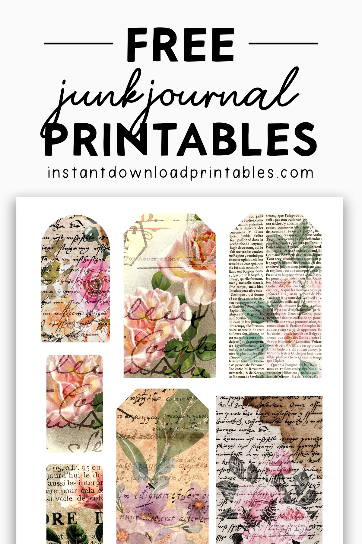 Free Vintage Junk Journal Ephemera Shabby Chic Scrapbook Digital 