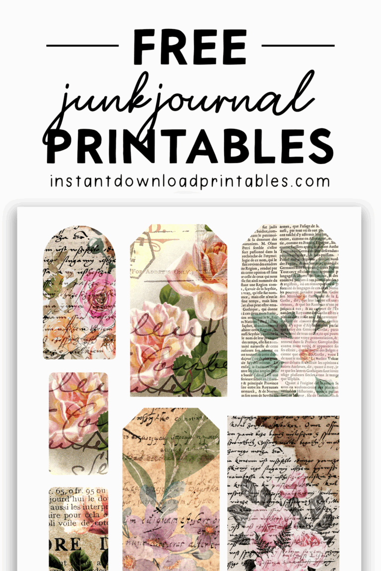 Free Vintage Junk Journal Ephemera Shabby Chic Scrapbook Digital Instant Download Printables Instant Download Printables