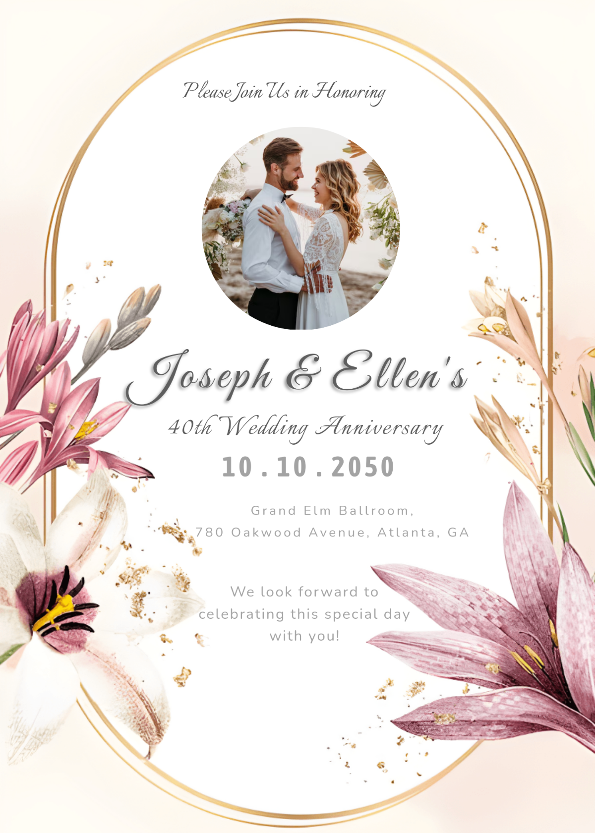 free printable anniversary invitations