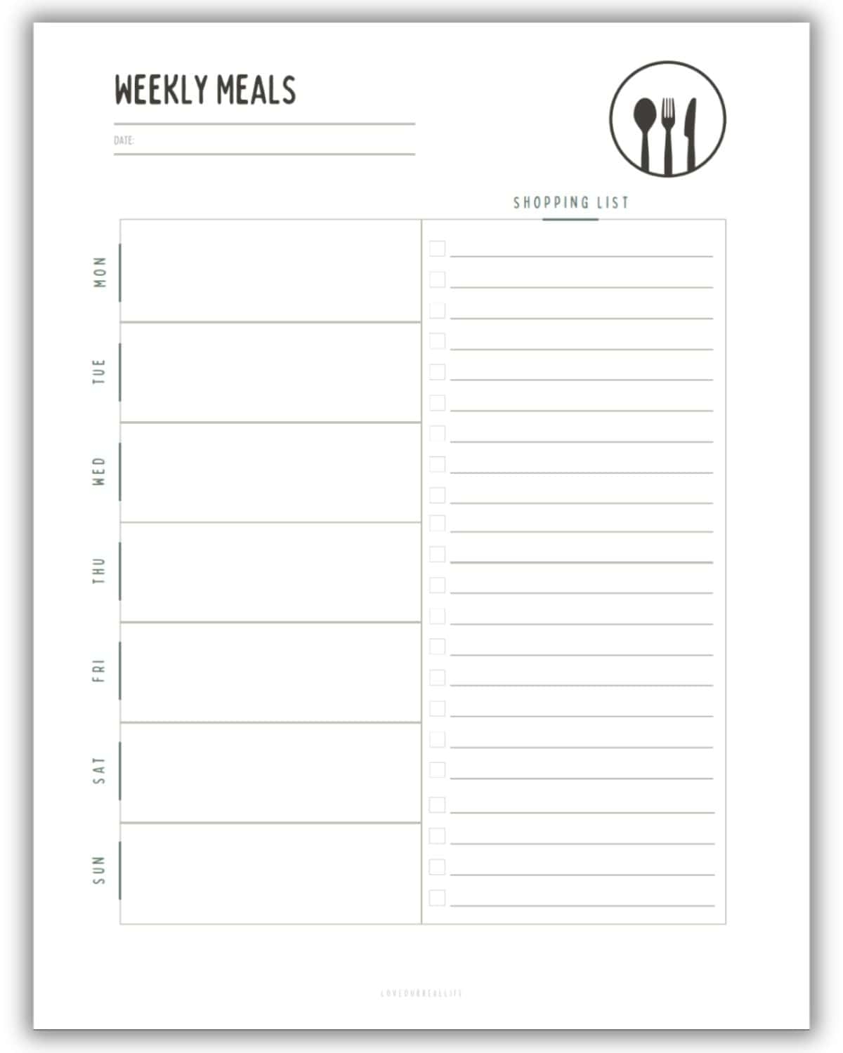 meal planner printable pdf