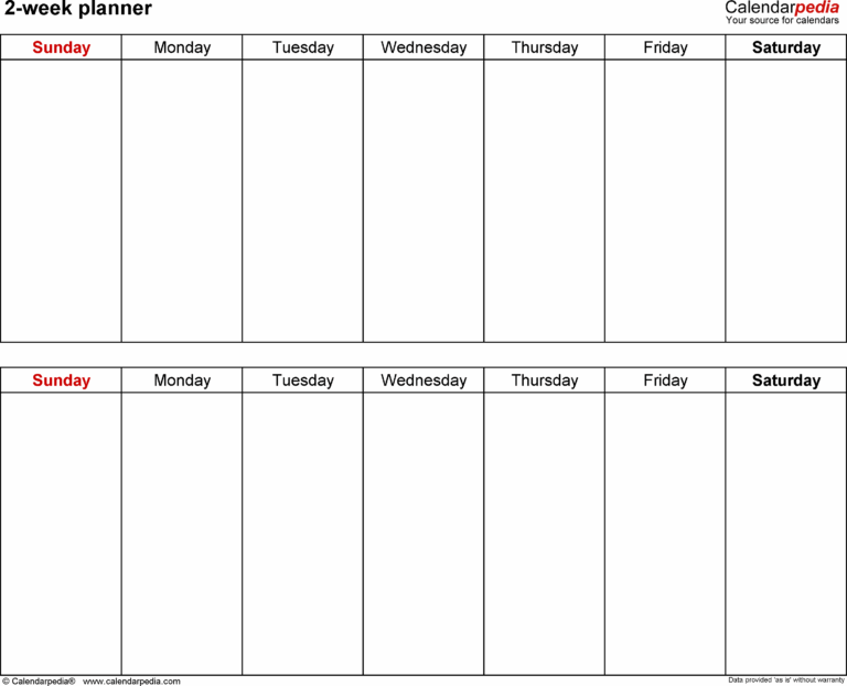Free Weekly Planners In PDF Format 20 Templates