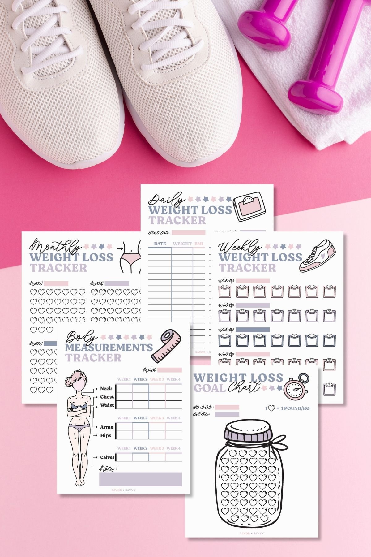 Free Weight Loss Tracker Printable Savor Savvy
