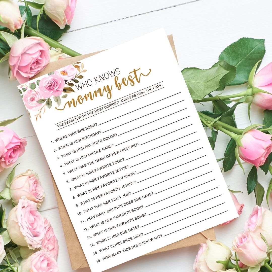 Free Who Knows Mommy Best Baby Shower Game Printable Leap Of Faith Crafting