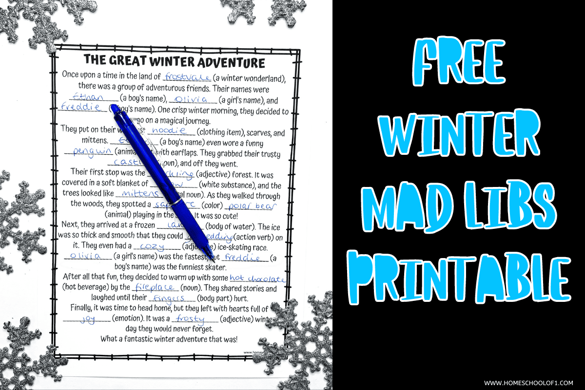 Free Winter Mad Libs Printable A Word Game For Kids
