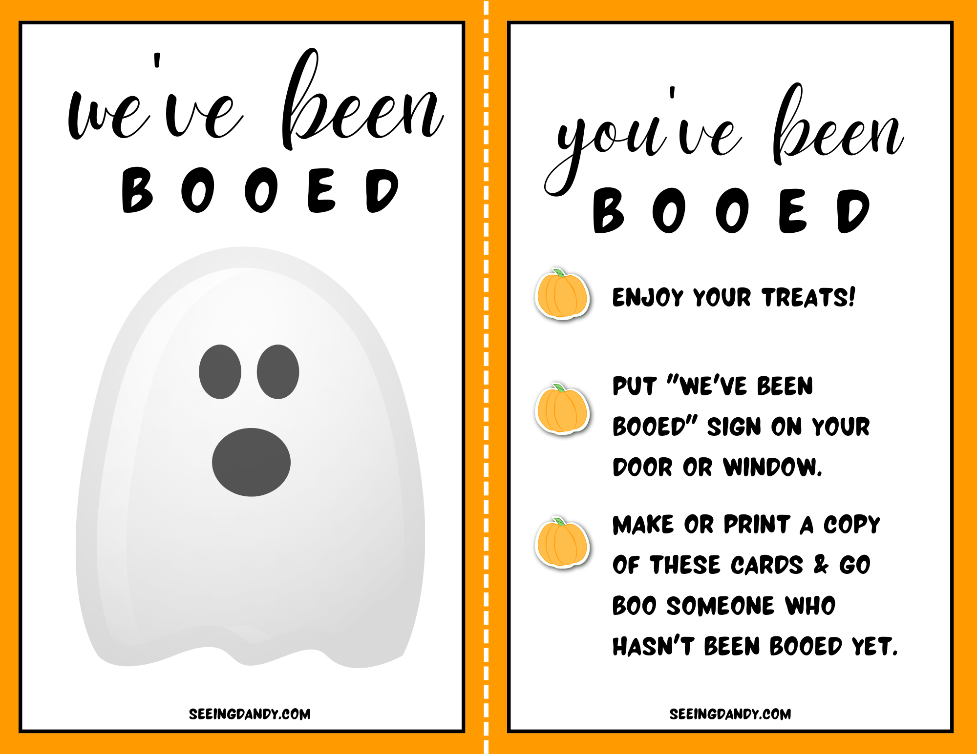 Free You ve Been Booed Printable Signs Halloween Activity For 