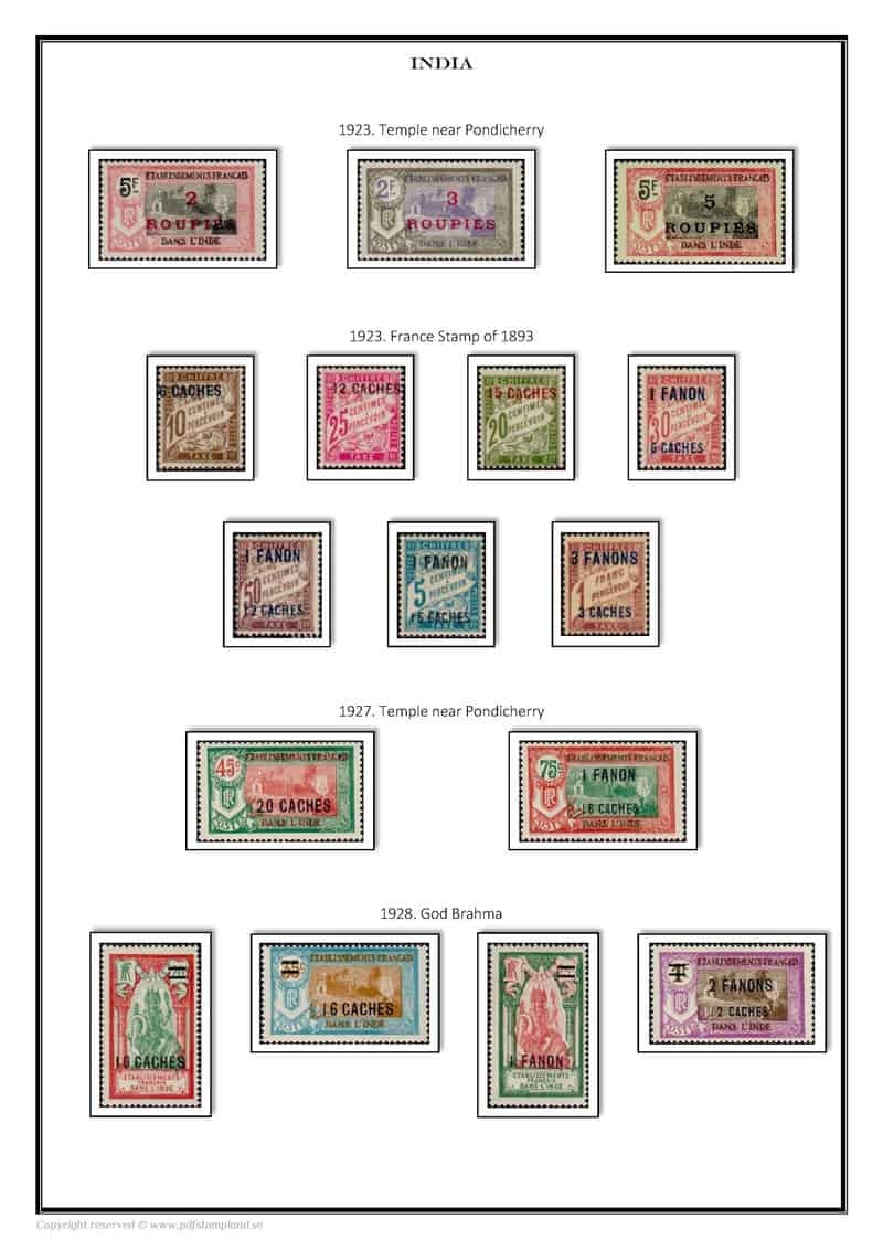 French India 1892 1954 PDF DIGITAL STAMP ALBUM PAGES BidCurios