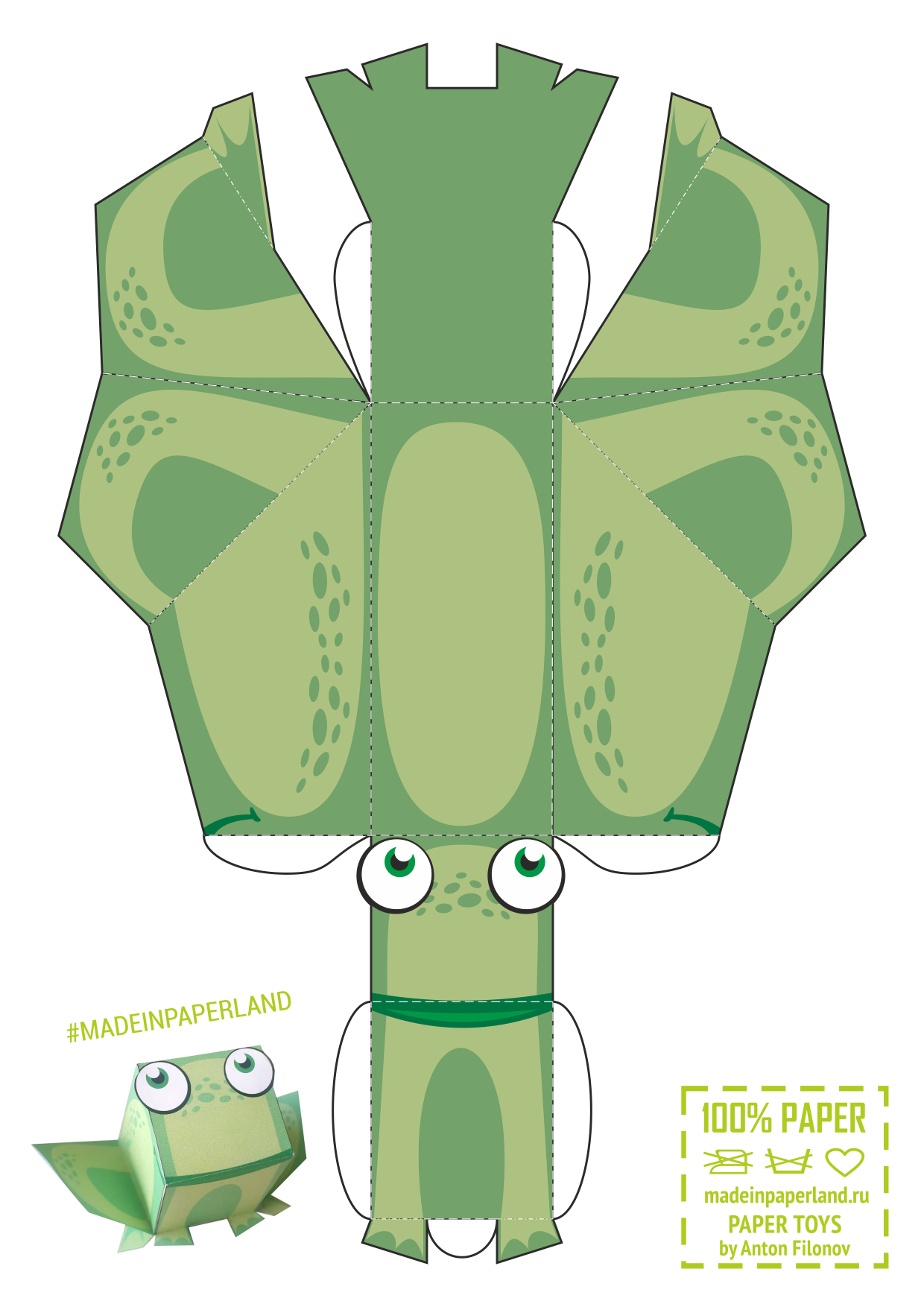 Frog Paper Model Free Printable Paper Models By Anton Filonov