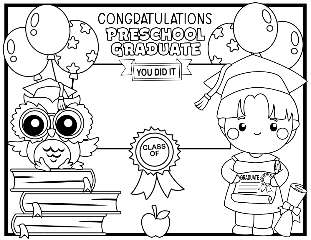 printable graduation coloring pages