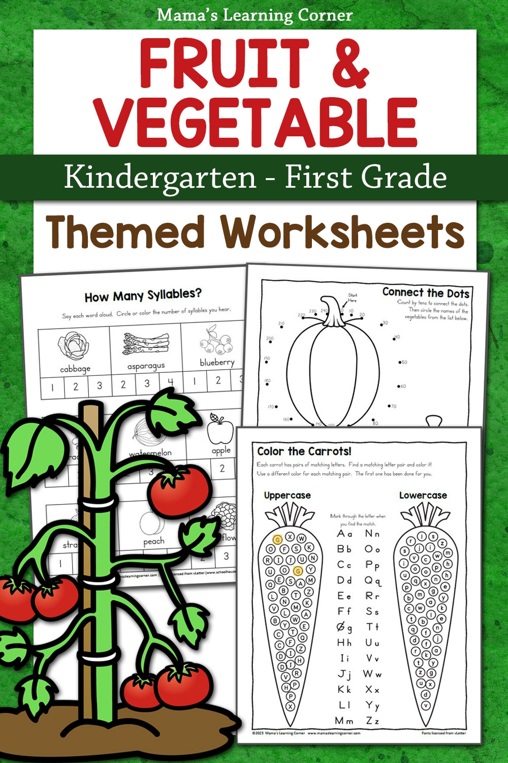 Fruit And Vegetable Worksheets For Kindergarten U0026 1st Grade Mamas Learning Corner