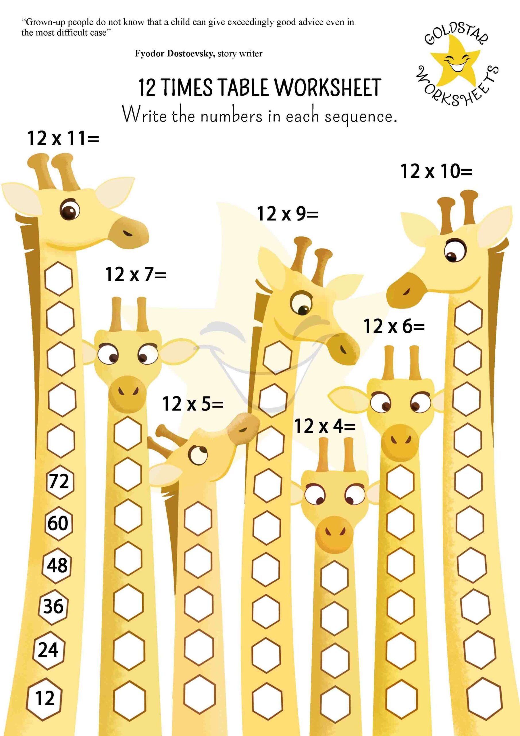 Fun And Free 12 Times Table Worksheets That s Kids Love