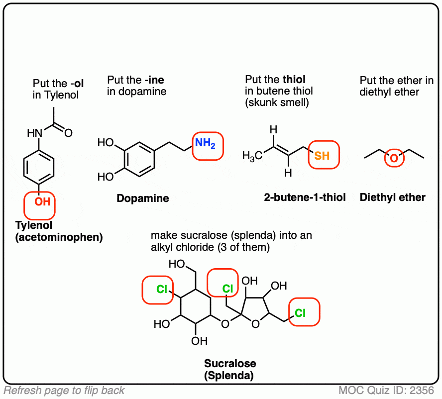functional groups flashcards printable