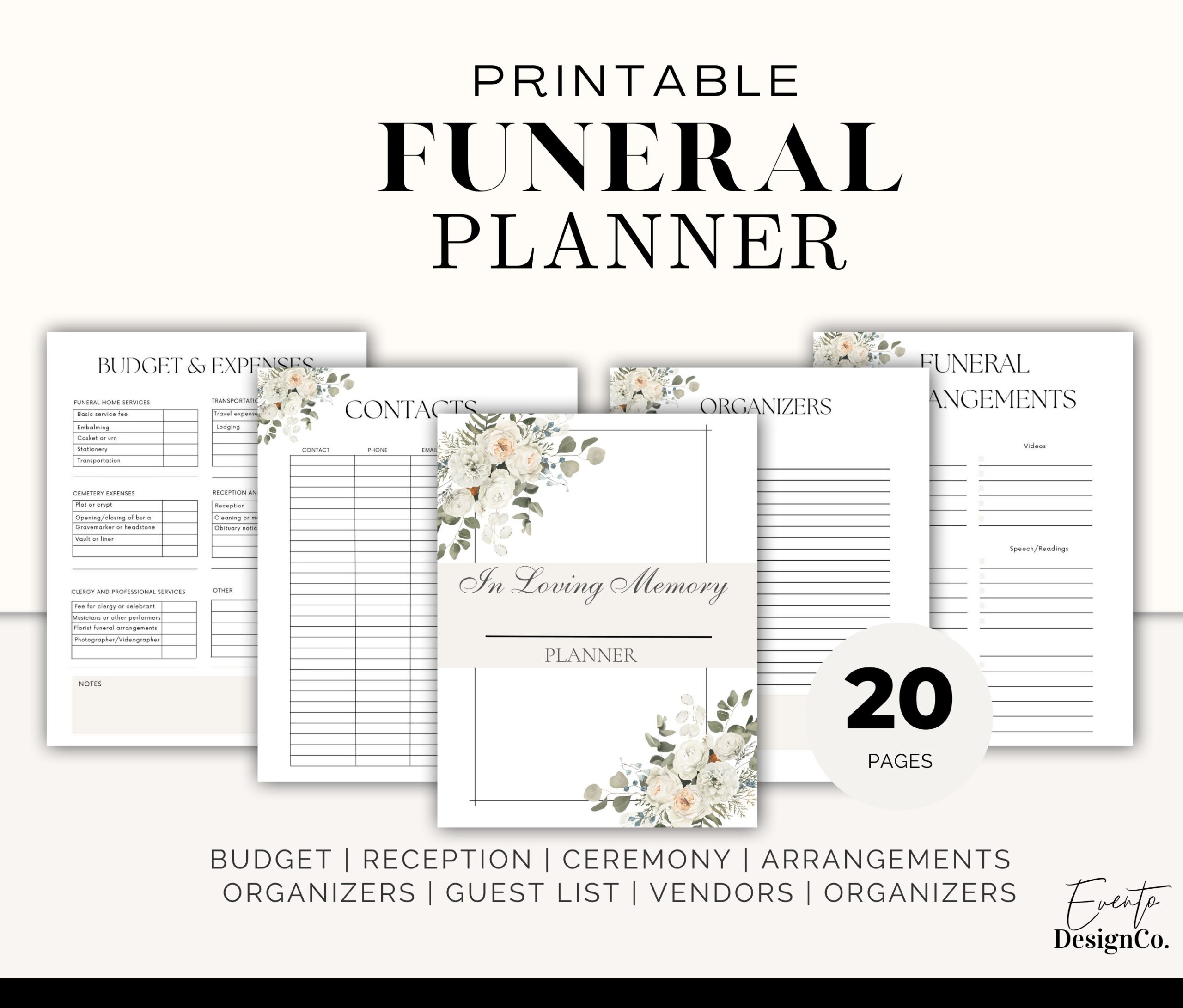 free printable funeral planner
