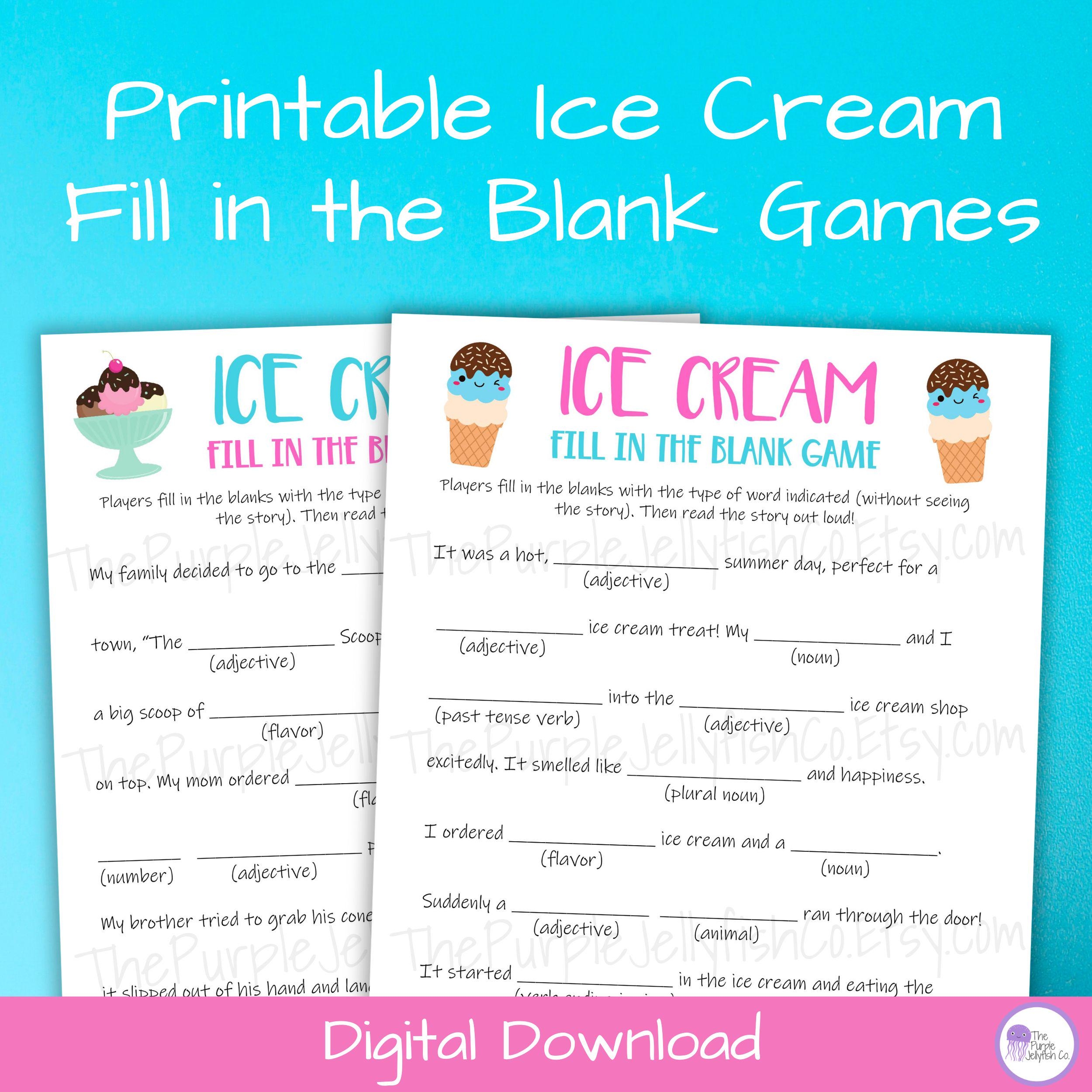 Funny And Fill In The Blank Stories Etsy