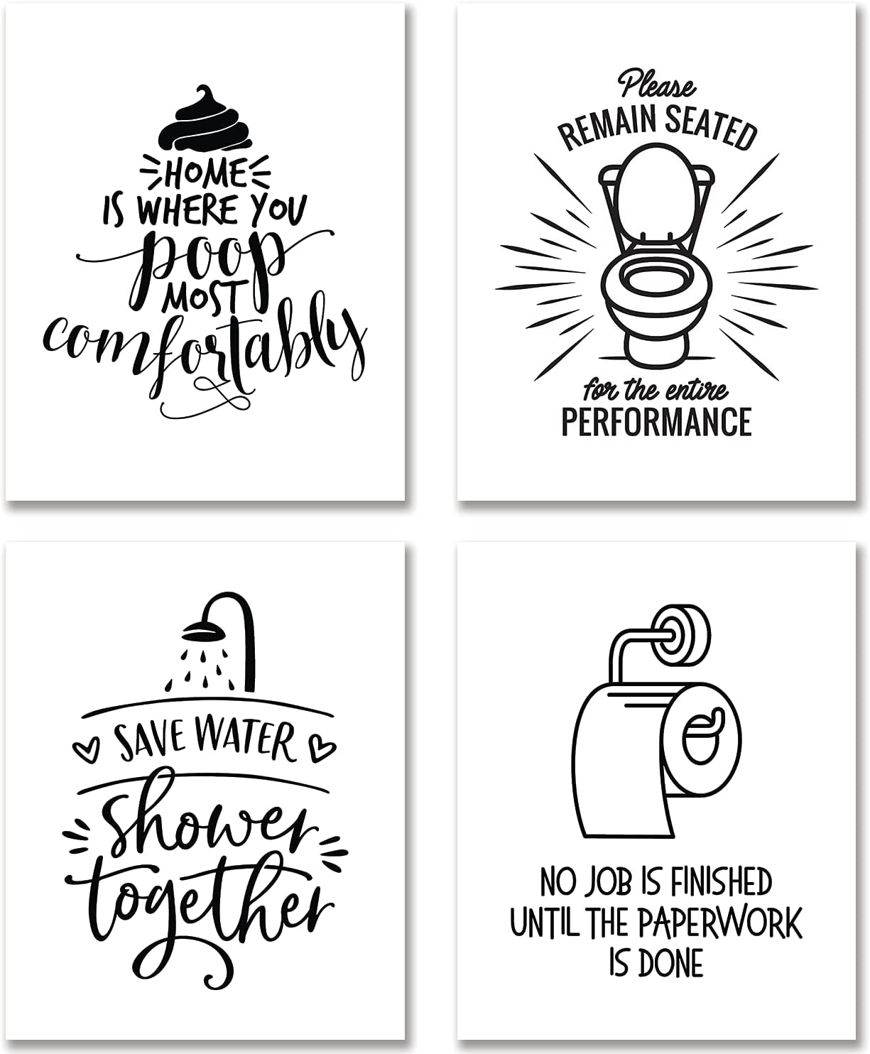 Funny Bathroom Wall Art Prints Set Modern Minimalist Decor Positive Quotes 8x10 Inch Set Of 4 Funny Bathroom Wall Art Prints Set Modern Minimalist Decor Positive Quotes 8x10 Inch Set Of 4