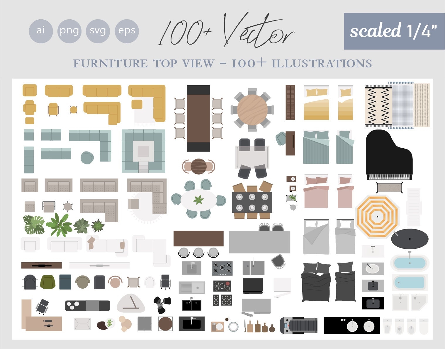Furniture Templates 1 4 Scale Etsy Canada