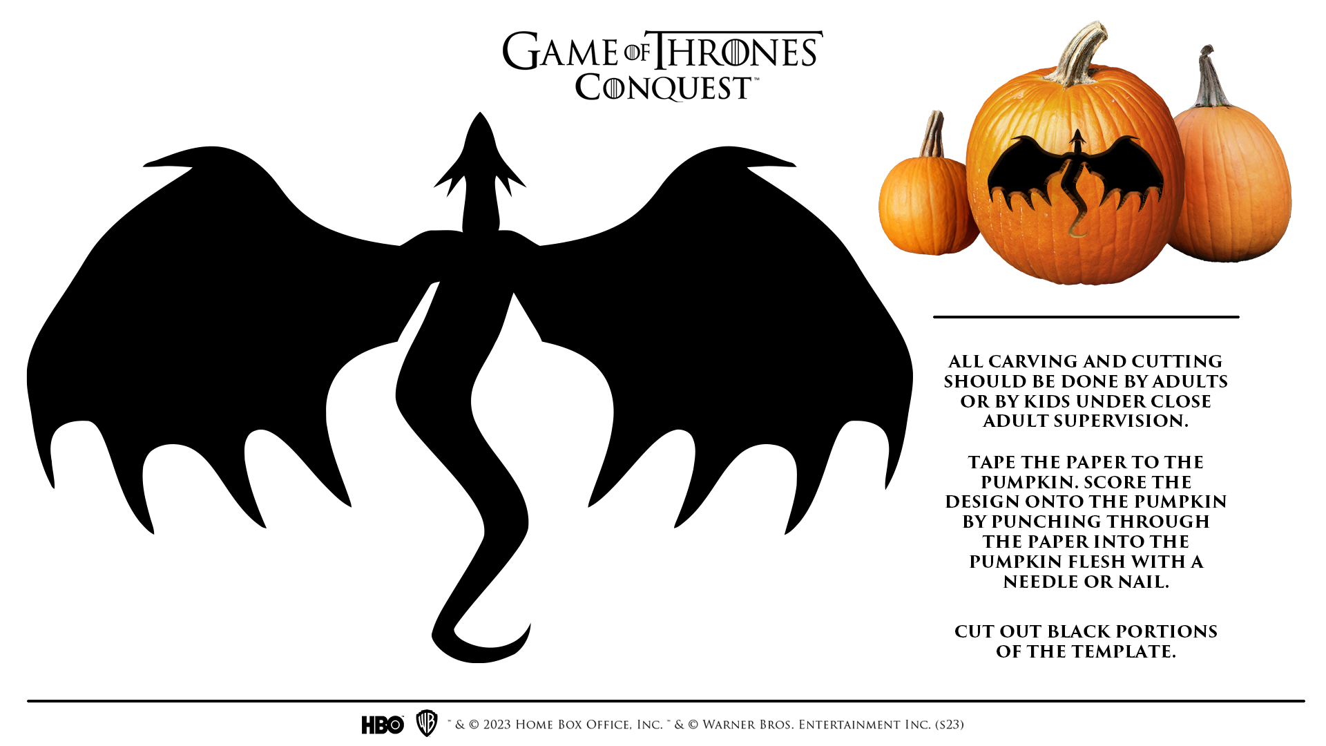 dragon pumpkin stencil printable