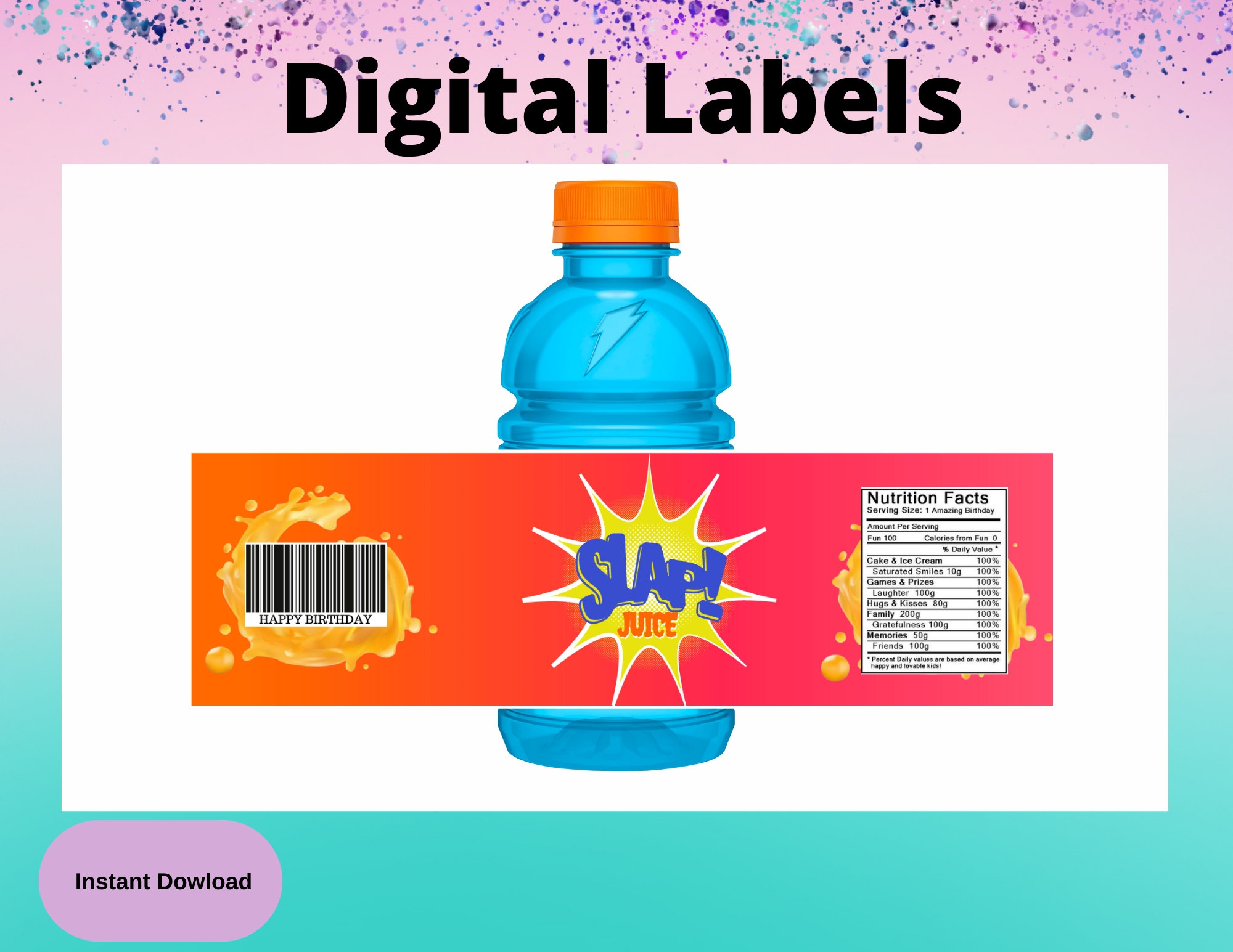Gamer Slap Juice Labels printable Labels INSTANT DOWNLOAD 
